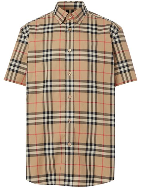 camisa de cuadros burberry|Farfetch Burberry camisa.